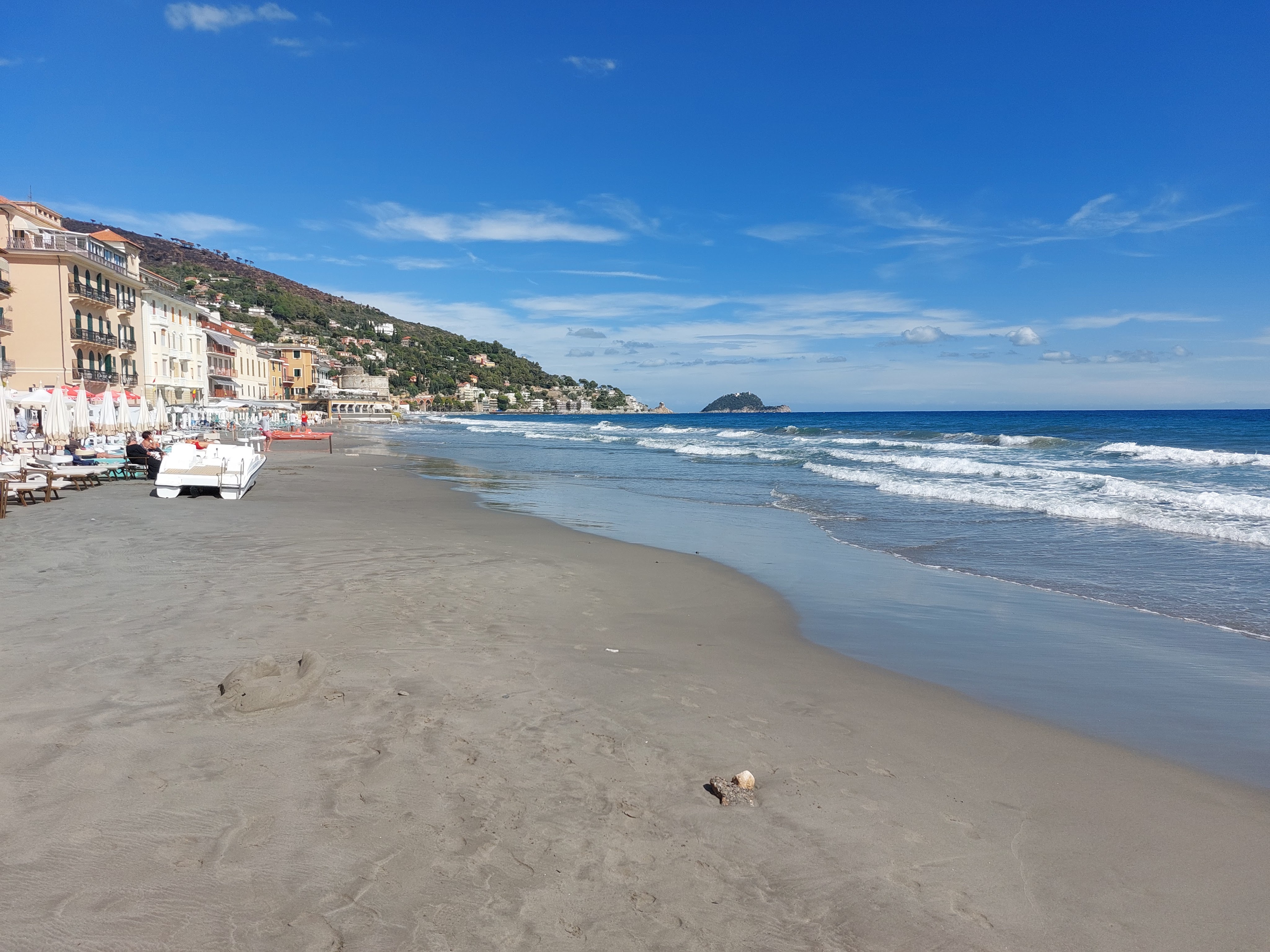 Alassio, la spiaggia in Ottobre