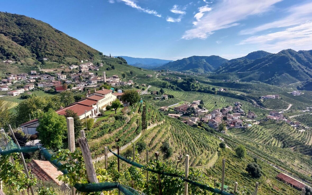 Le colline del Conegliano Valdobbiadene Prosecco DOCG: scorcio sui vigneti "eroici"