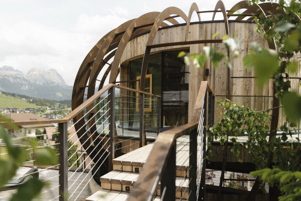 La sauna girevole del Dolomiti Wellness Hotel Fanes