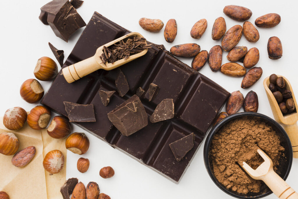 Cacao, nocciole  e cioccolato